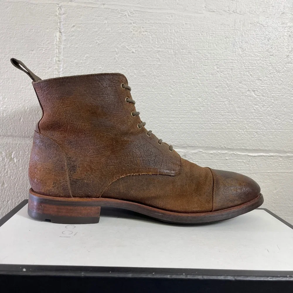 Taft The Dragon 9520 Cap Toe Brown Roughout Suede Boots Lace up Men's 10 US